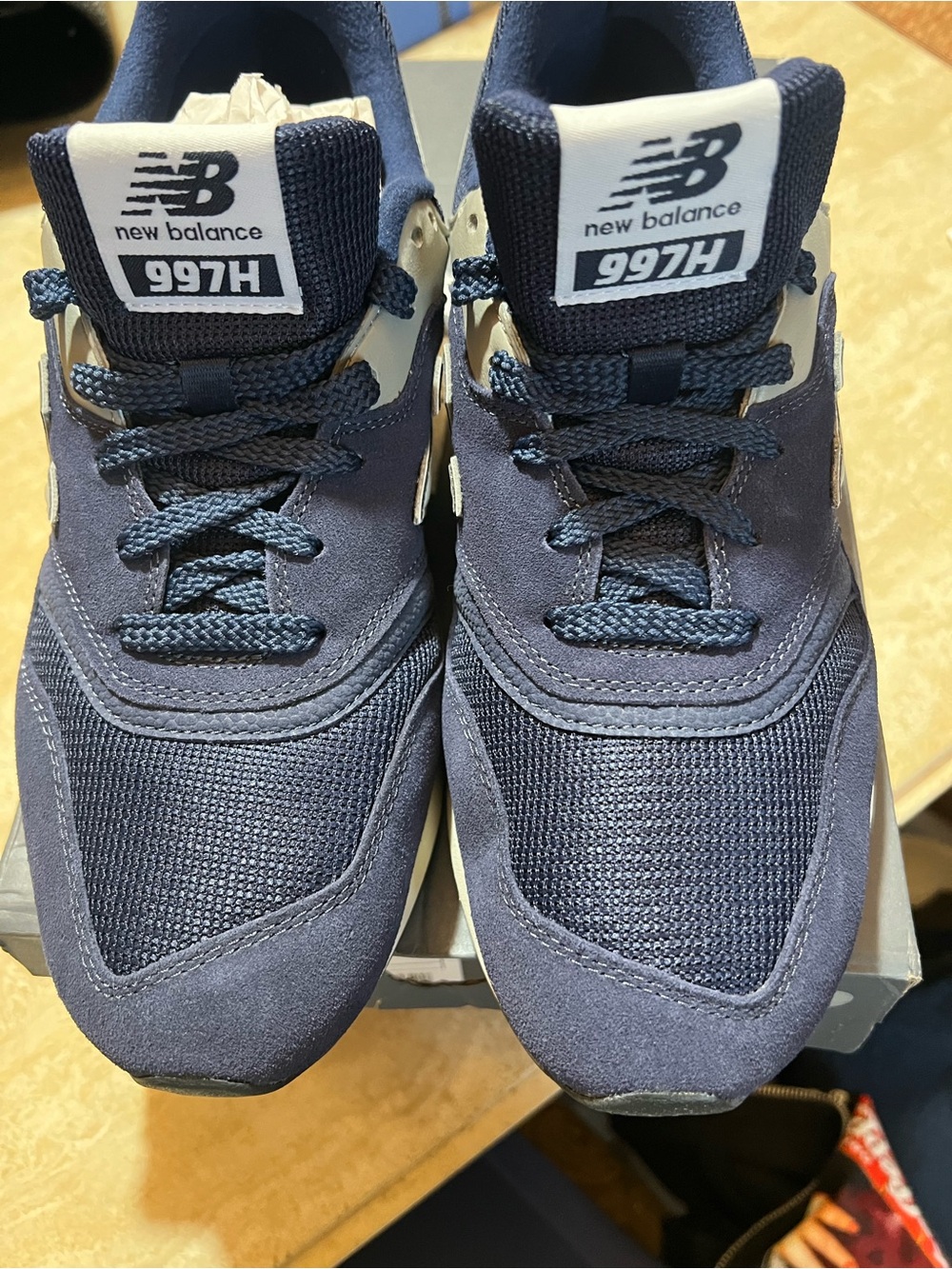 New Balance 997H Navy and White and Gray Casual Sneakers